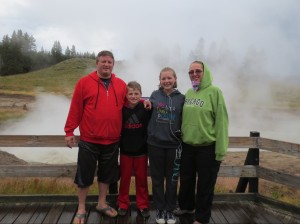 Jason, Michael, Grace, and I at the Mud Volcano area. 